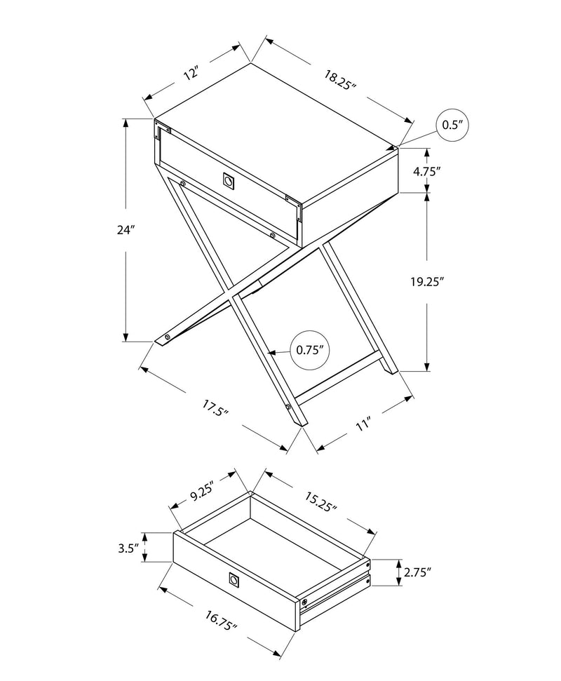 Accent Side Table, Storage Drawer, Stylish Design Contemporary & Modern