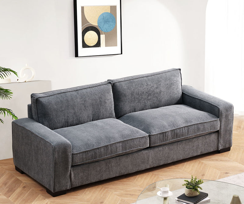 Luxe - Corduroy Sofa With Sleek Design, Spacious And Comfortable 3 Seater Couch