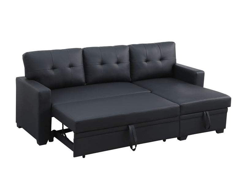 Upholstered Pull Out Sectional Sofa With Chaise