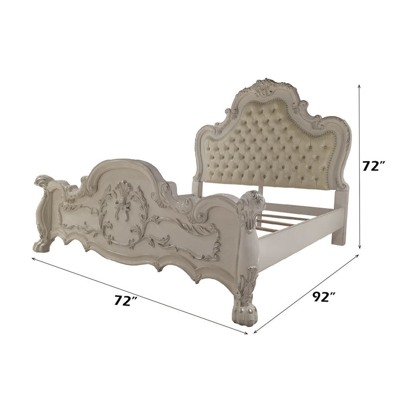 Dresden - Queen Upholstered Bed - Bone White Finish