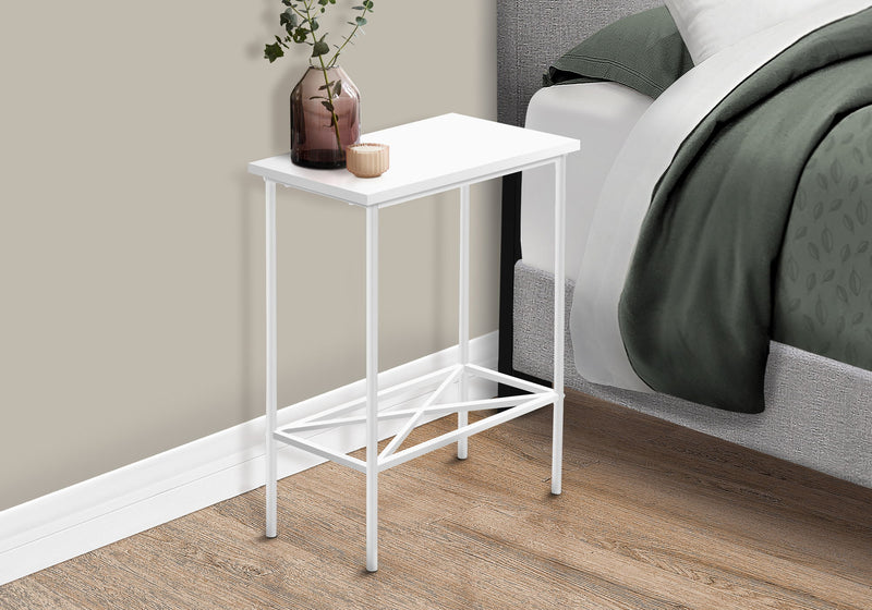 Accent Side Table, Narrow, Small, 2 Tier, Contemporary & Modern