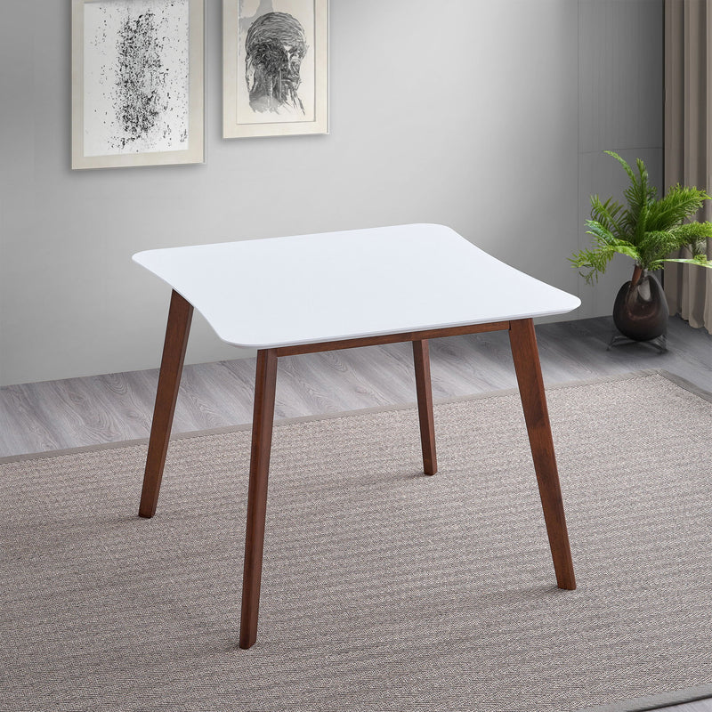 Benton - Modern Top Dining Table - Brown / Walnut Brown / White