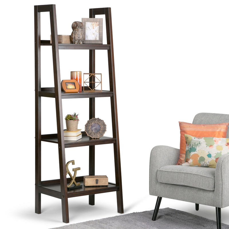 Sawhorse - Ladder Shelf - Dark Chestnut Brown