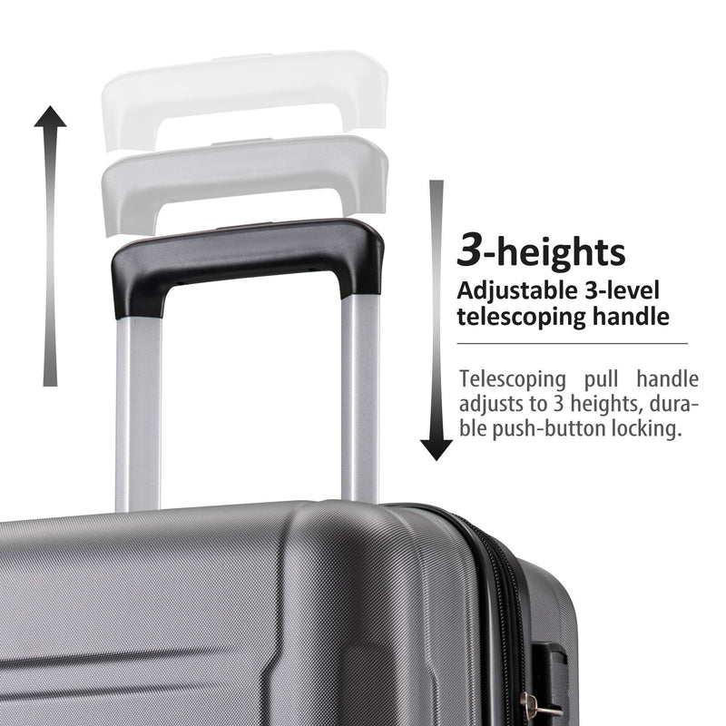 Expanable Spinner Wheel 2 Piece Luggage Set ABS Lightweight Suitcase With Tsa Lock 20" / 24"