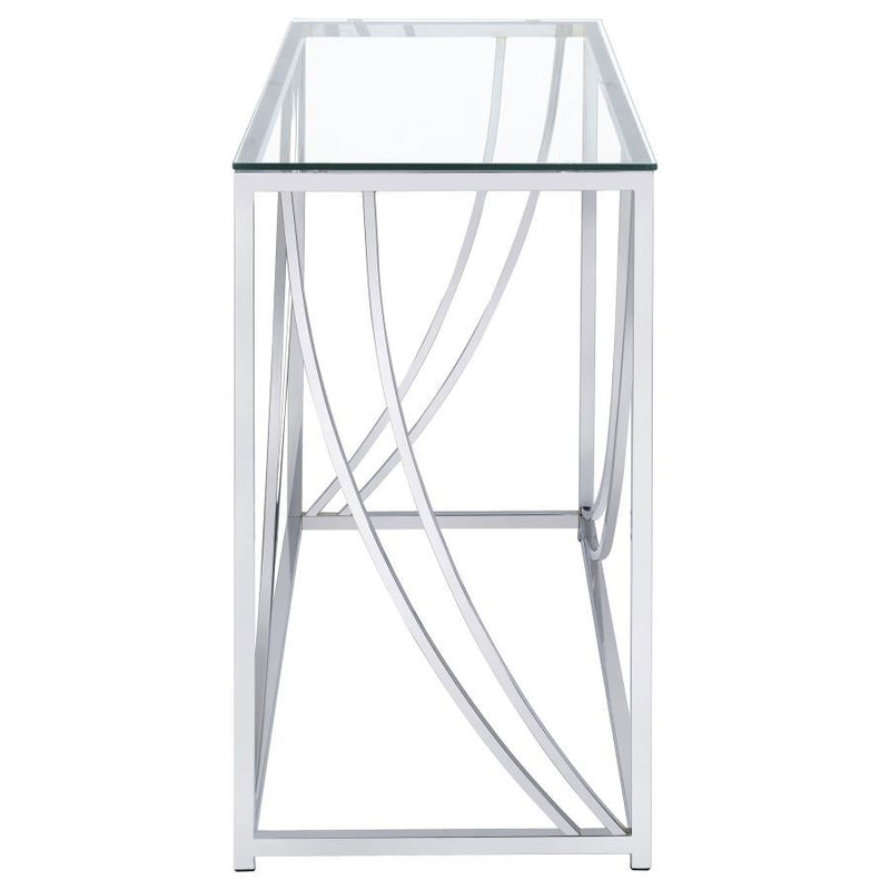 Lille - Glass Top Entryway Sofa Console Table Accents - Chrome - Atlantic Fine Furniture Inc