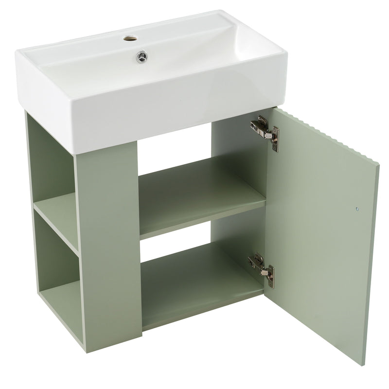 Modern Floating Bathroom Vanity With Ceramic Basin Perfect For Small Bathrooms