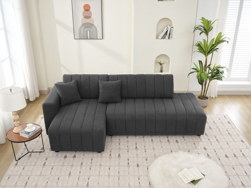 Jessica - Lamb Wool Sectional Sofa With Chaise