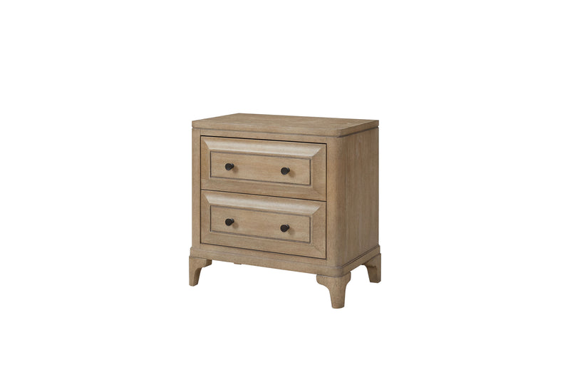 Queen Canopy Bedroom Set With A 2 Drawer Nightstand A Modern Dresser With Poster Mirror And A Door Chest - Sand