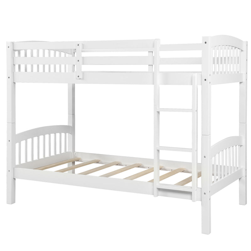 80.51" Twin Over Twin Bunk Bed With Ladder - White