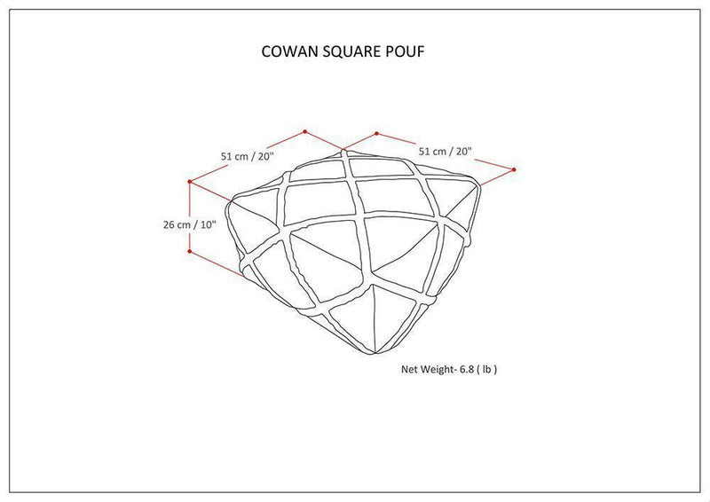 Cowan - Handcrafted Square Pouf