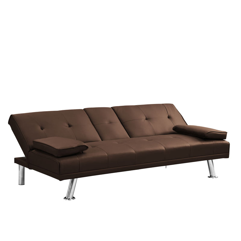 Futon Sofa Bed With Armrest Two Holders