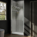 Bi-Fold Semi-Frameless Shower Doors In Matte With Clear Glass