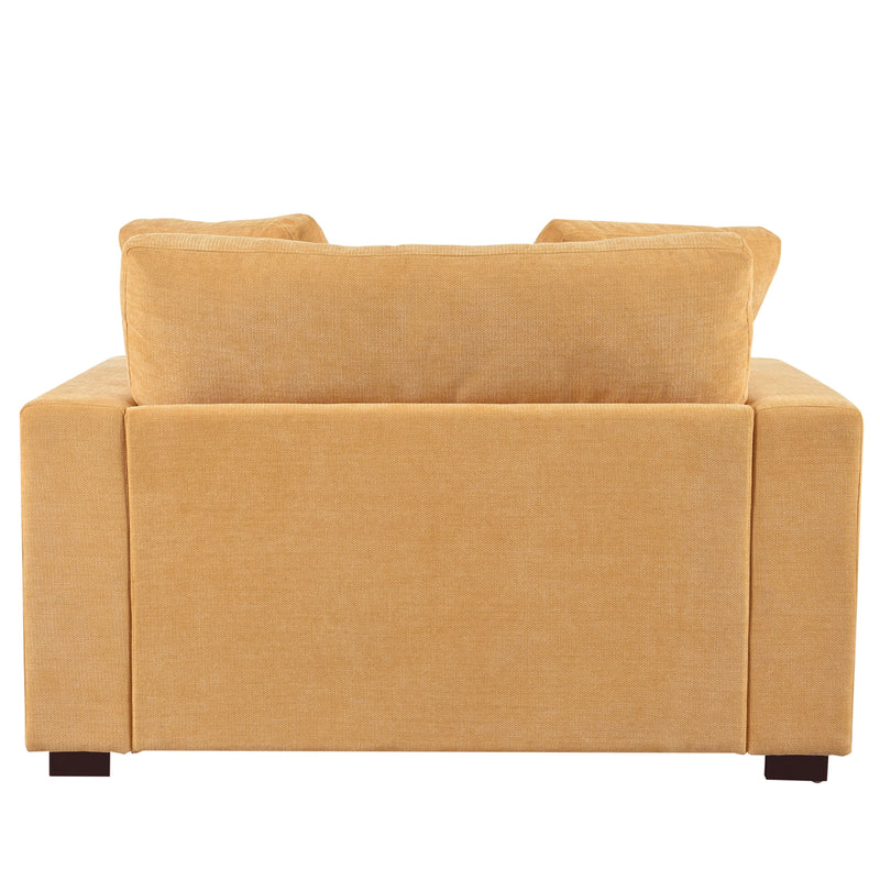 Oversized Chaise, Lounge Chair Classic Design, Soft Fabric, Durable Frame With Solid Wood Legs