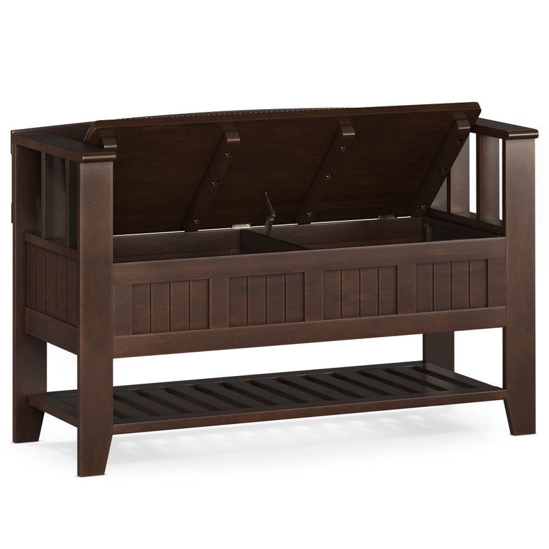 Acadian - Entryway Storage Bench With Shelf - Brown