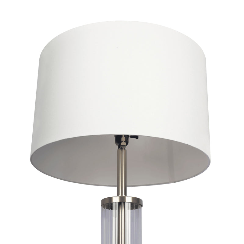 Nimbus - Floor Lamp With 3Way Rotary Switch Clear Body Base - Silver Gray / White