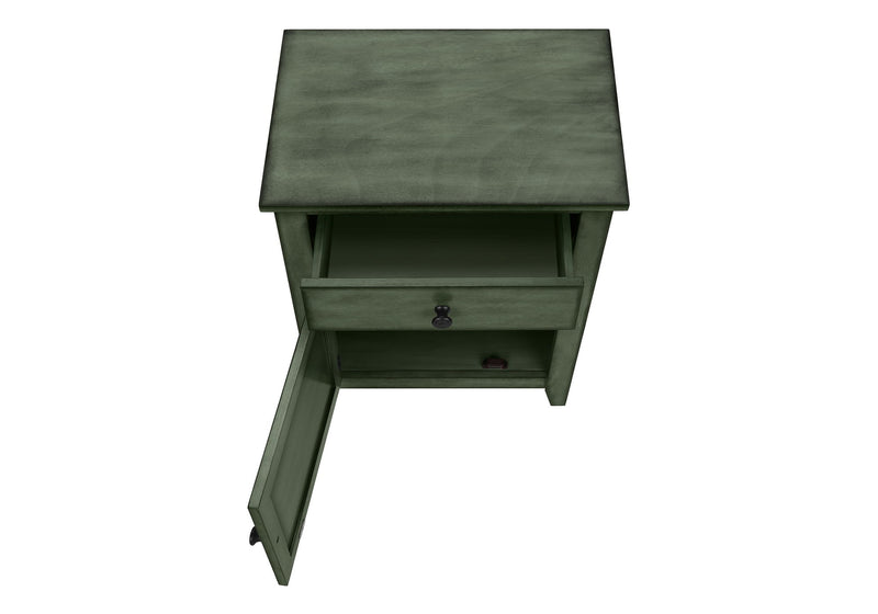 Accent Nightstand, Storage Drawer, Transitional