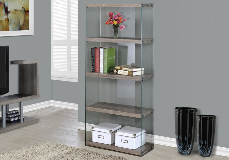 Bookshelf, Bookcase, Etagere, 5 Tier, Office, Elegant Design - Taupe