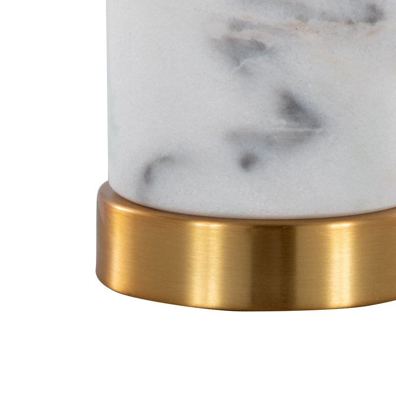 Marabella - Contemporary Marble Table Lamp (Set of 2) - Brass / White