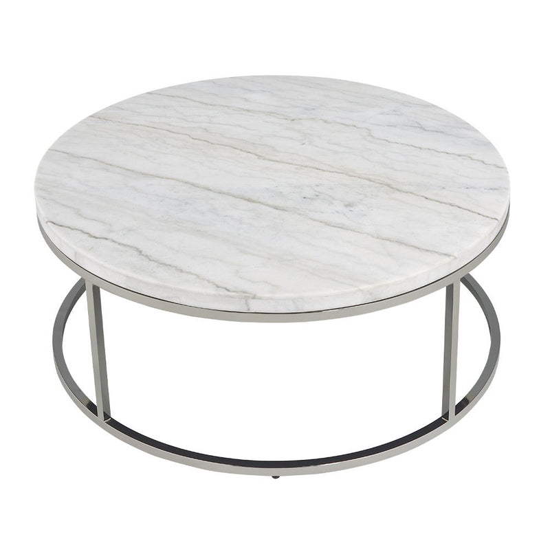 Zaidee - Coffee Table With Marble - Nickel