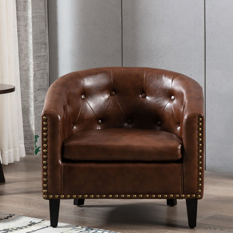 Tufted Barrel Chairtub Chair For Living Room Bedroom Club Chairs