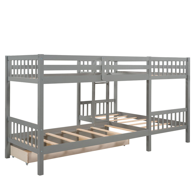 Twin L Shaped Bunk Bed With Drawers