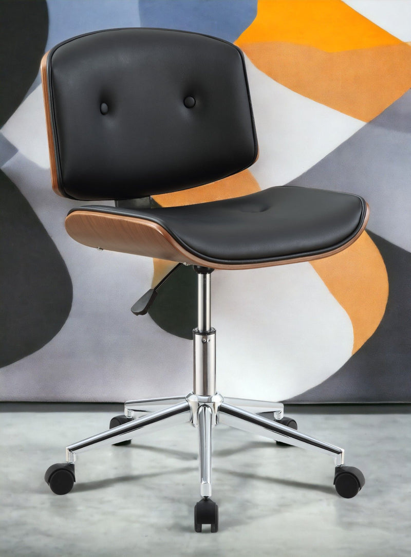 Camila - Synthetic Leather Office Chair - Black