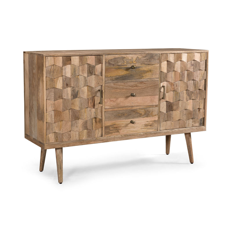 3 Drawer Sideboard With 2 Doors (KD Legs) - Natural