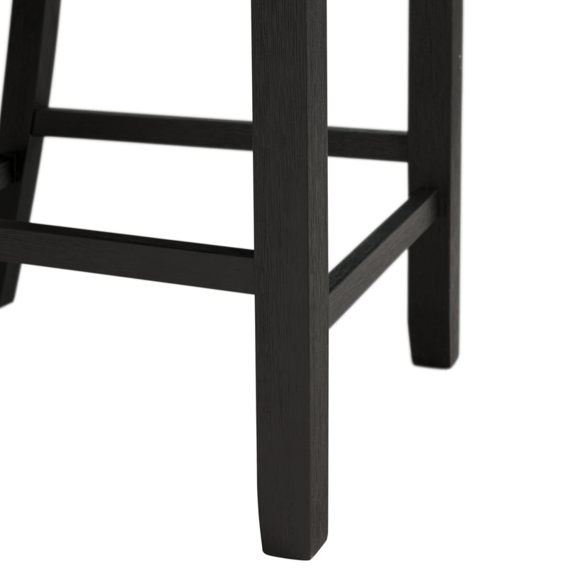 Martin - Counter Side Chair With Grey Fabric (Set of 2) - Black Finish