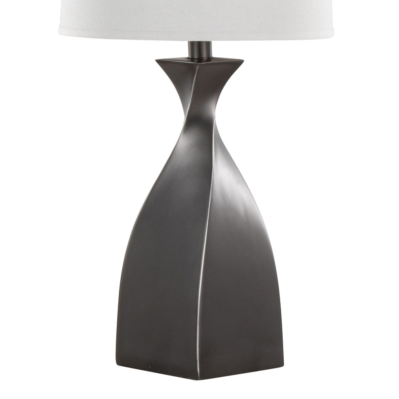 Curvo - Contemporary Table Lamp (Set of 2) - Rubbed Gray Slate / White