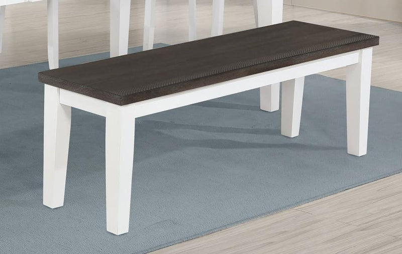 Kingman - Wood Dining Bench - Distressed White - Atlantic Fine Furniture Inc