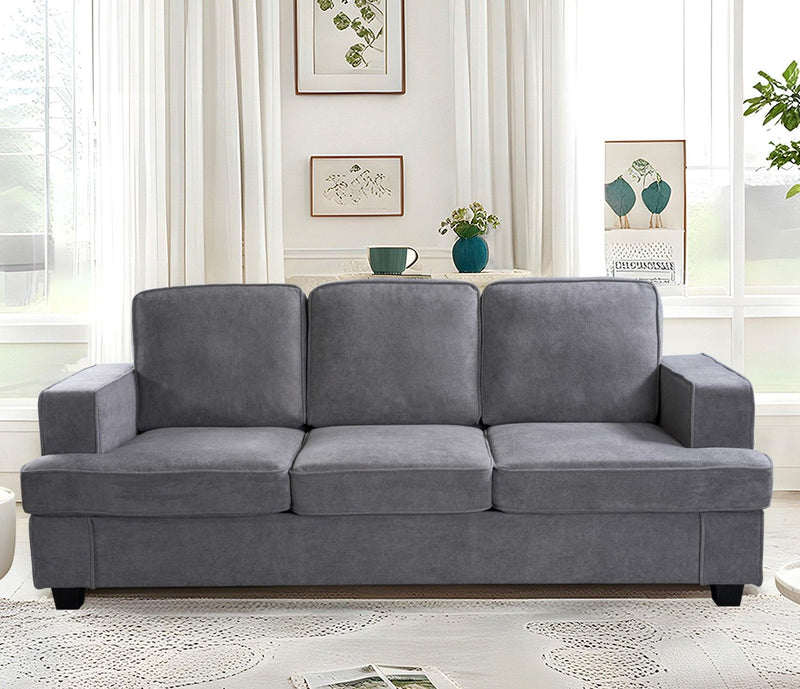 Modern Sofa, Comfortable 3 Seater Couch With Deep Seating, Loose Back Cushions, Wide Arms