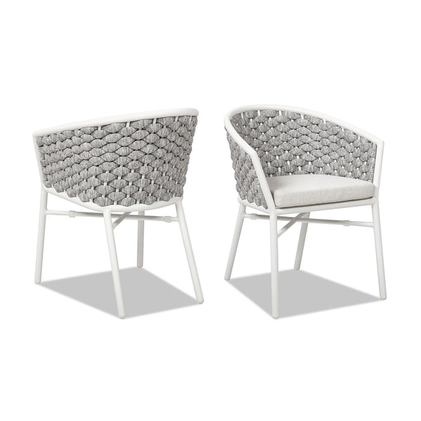 Rowan - Rope Barrel Back Patio Dining Chairs (Set of 2) - Optic White