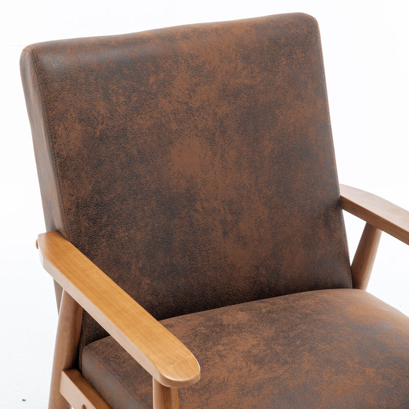 Wide Classic Mid-Century Modern Arm Chair - Light Brown