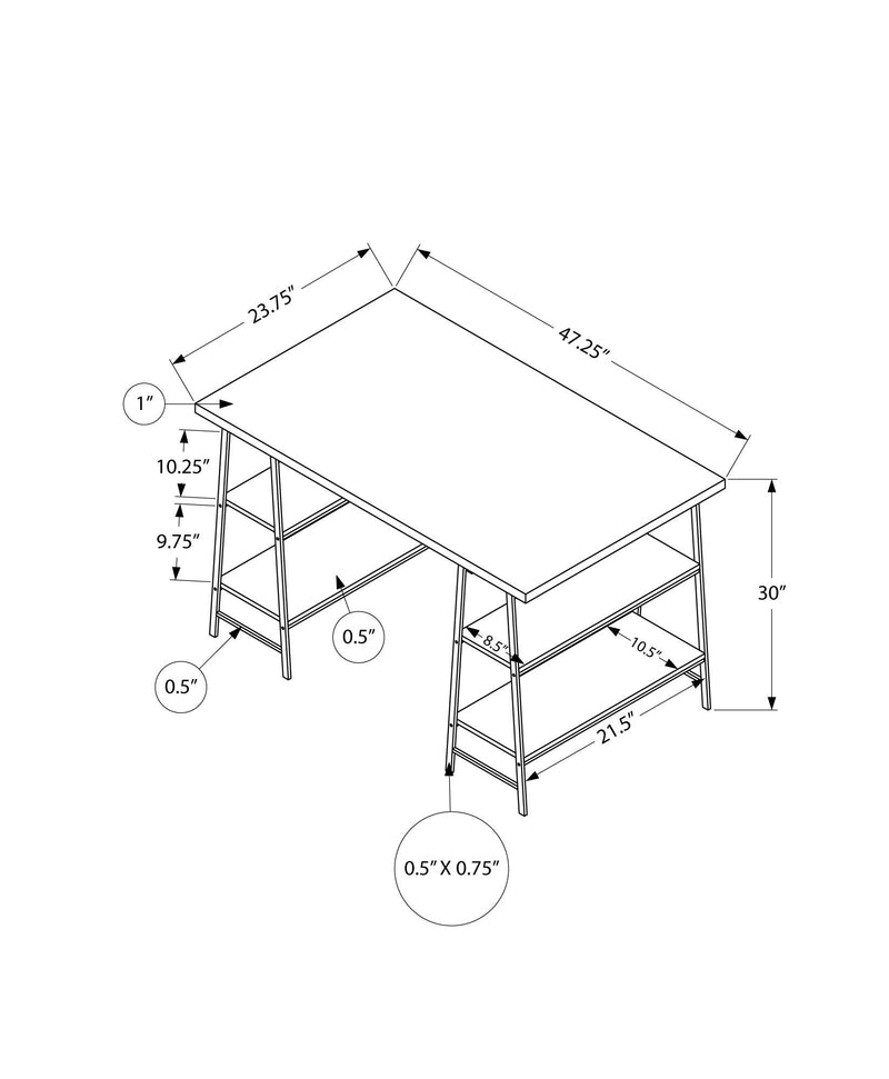 Computer Desk For Home Office, Laptop, Storage Shelves, Contemporary & Modern