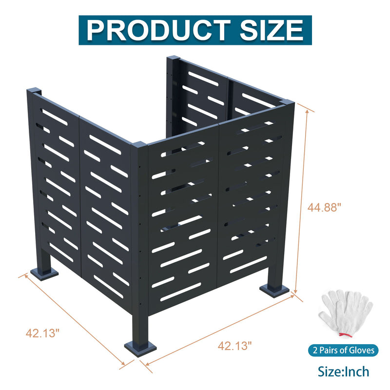 Air Conditioner Fence For Outdoor Units, Metal Privacy Fence Cover, Perfect To Conceal Air Conditioning Units, 3 Fence Panel