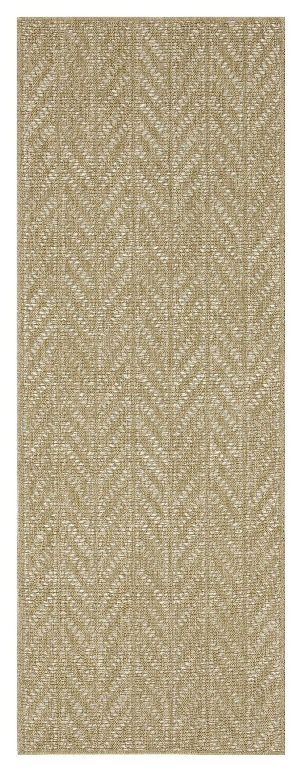 Earth - 2'7" X 7'3" Indoor, Outdoor Area Rug - Natural / White