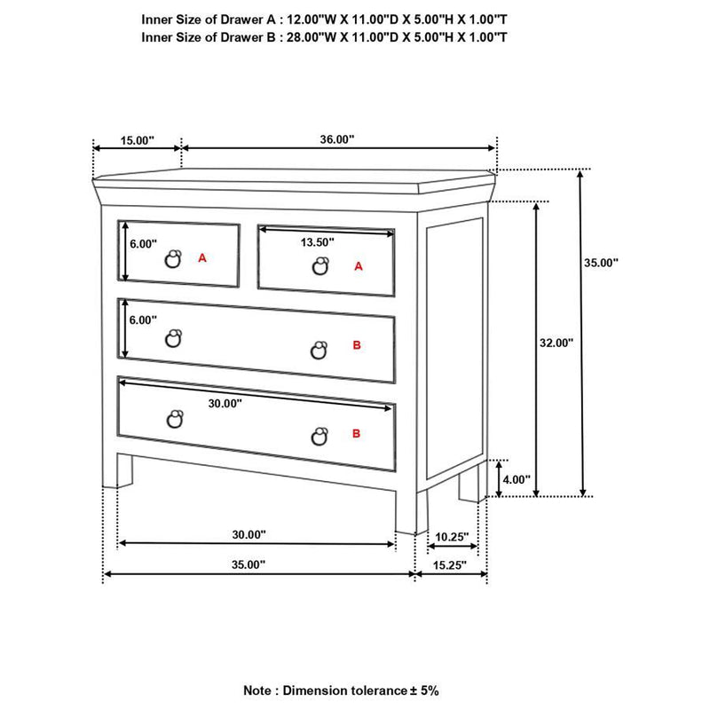 Harper - 4-Drawer Solid Reclaimed Wood Accent Cabinet - Brown