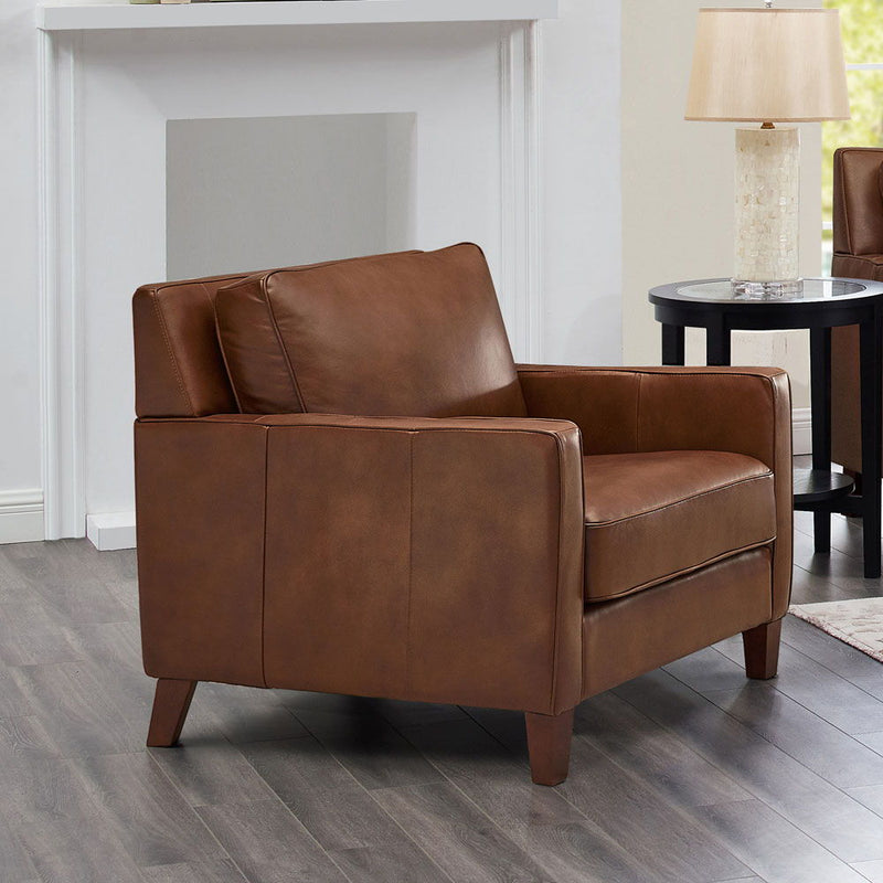 Ashby - Leather Chair - Pecan