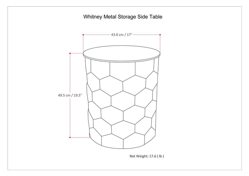 Whitney - Handcrafted Metal Storage Table