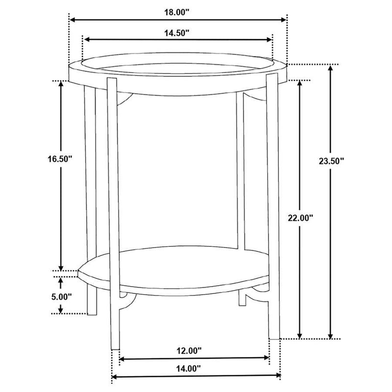 Adhvik - Round Table With Marble Shelf