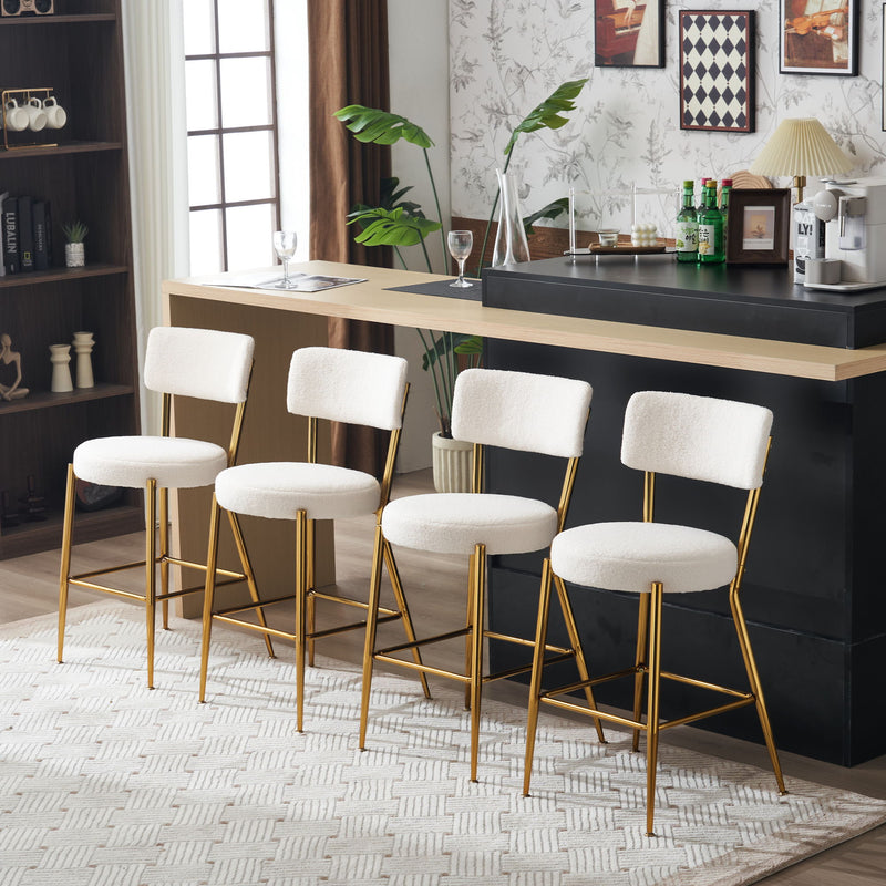 Modern Teddy Fabric Upholstered Bar Stools