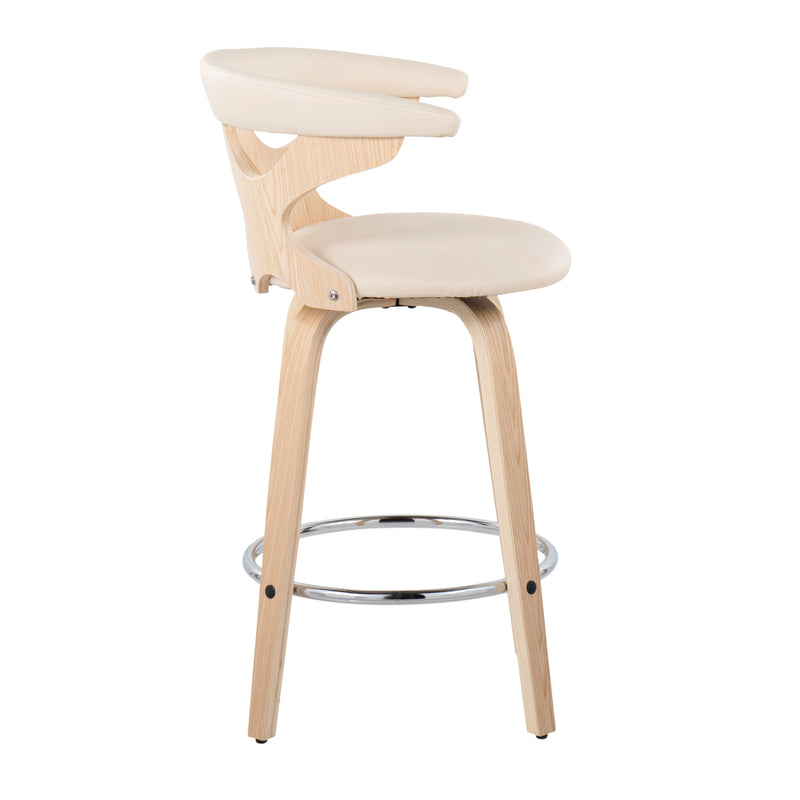 Gardenia - Mid Century Modern Fixed Height Counter Stool With Swivel (Set of 2)