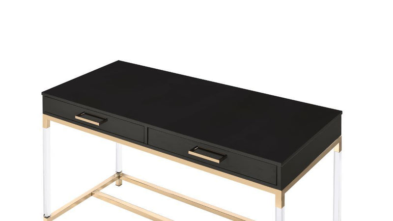 Adiel - Desk - Black & Gold Finish