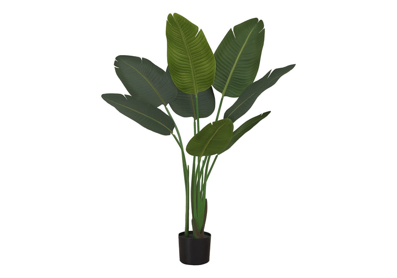 44" Tall, Artificial Plant, Bird Of Paradise Tree, Indoor, Faux, Fake, Floor, Greenery, Potted, Decorative - Green / Black