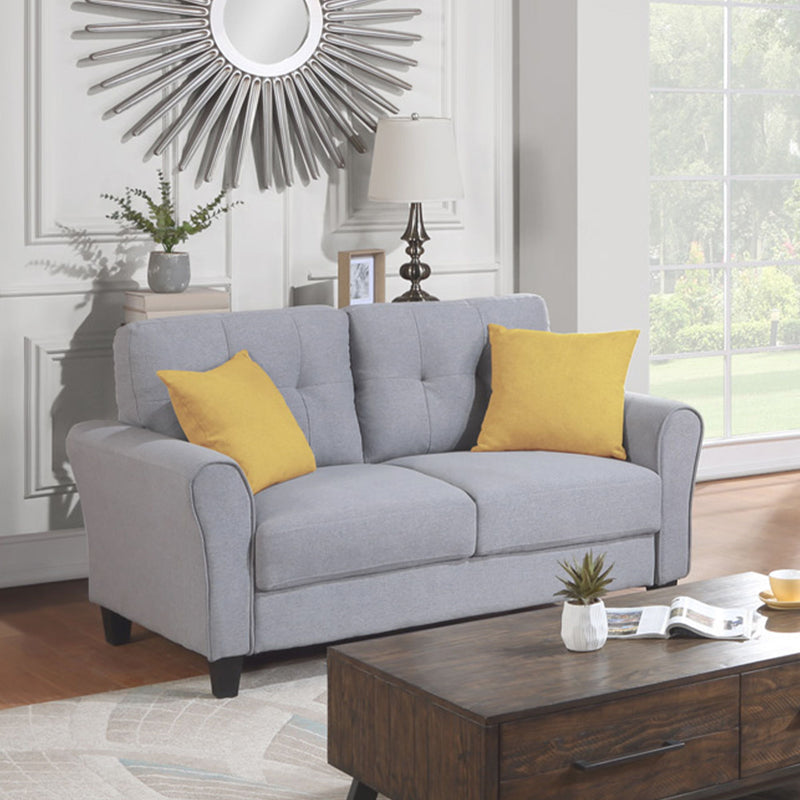 Modern Living Room Loveseat Linen Upholstered Couch Furniture For Home Or Office