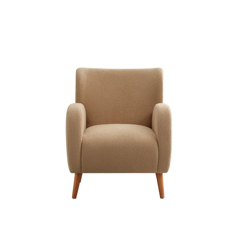 Modern Wing Back Lounge Chair Stylish Design, Soft Fabric, Solid Wood Legs, Durable Frame