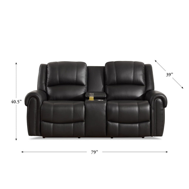 Marco - Power Zero Gravity Reclining Loveseat With Console - Black