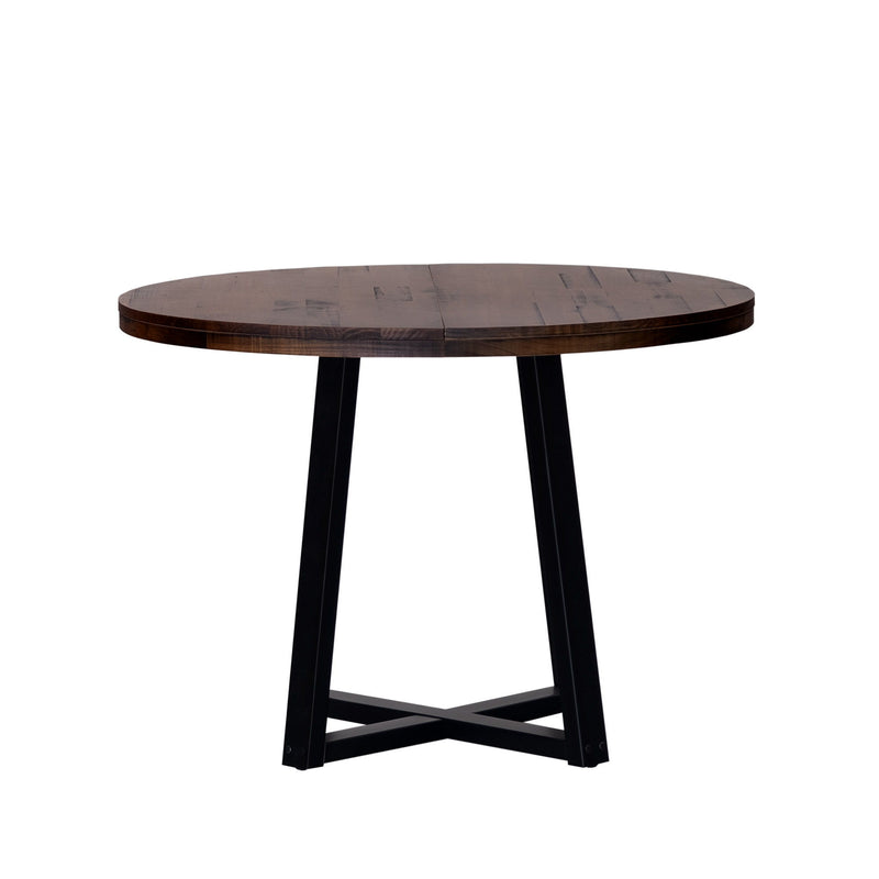 Rustic Distressed Solid Wood Round Dining Table