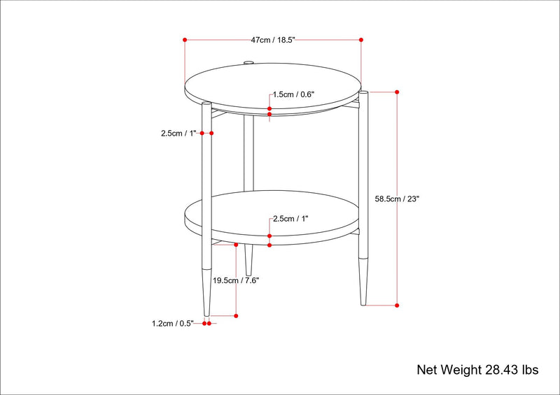 Wagner - Round Marble & Wood Table