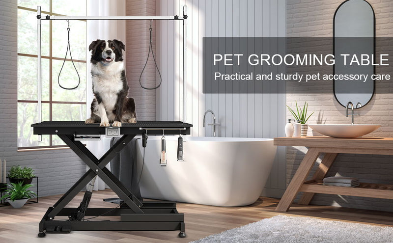 Super Deluxe Electric Pet Grooming Table, 110V / 220V Professional Groomer Recommend Adjustable Height